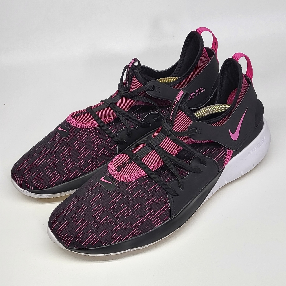 Nike Flex Contact 3 Running Shoes Women's Sz 9.5 BlackPink Black Training Sneake
